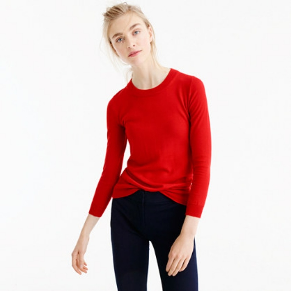 JCrew red tippi sweater, merino, x-small